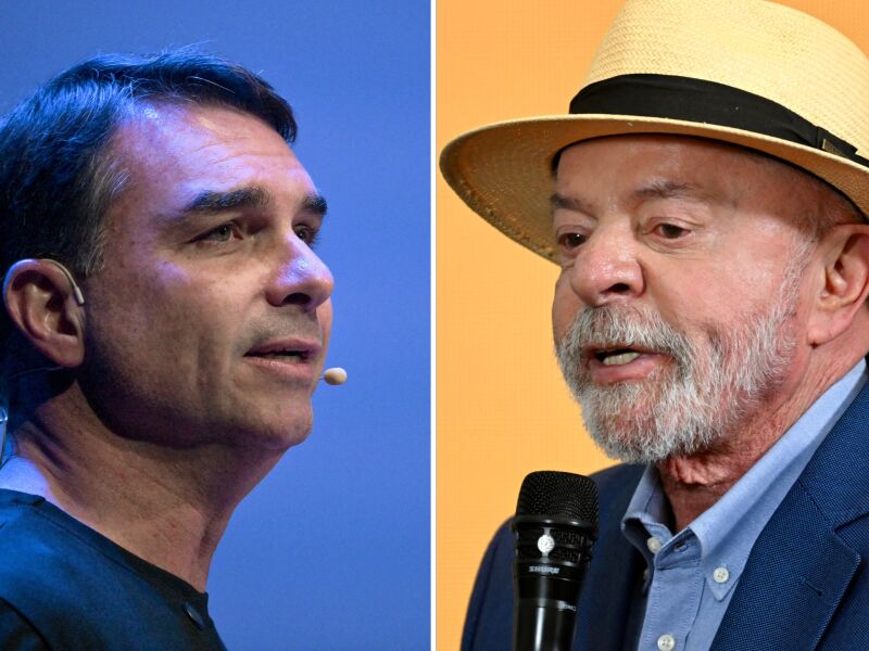 Flávio Bolsonaro e Lula em imagem utilizada na matéria da Folha de Pernambuco sobre pesquisa Datafolha