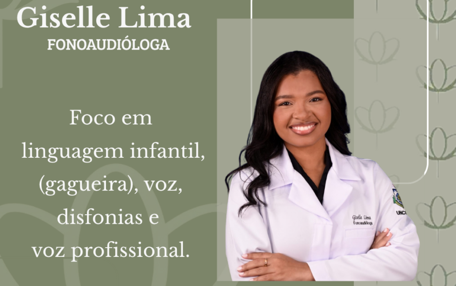 Fonoaudióloga Giselle Lima oferece atendimento especializado em linguagem infantil, gagueira e cuidados com a voz na Clínica Cleusa Chagas, em Petrolândia