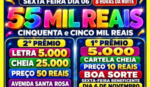 Floresta: Luiz Paulo anuncia R$ 55 mil em prêmios para sexta-feira, 6 de novembro