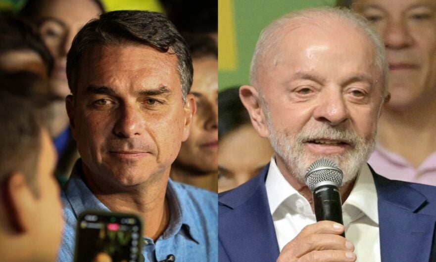Lula e Flávio Bolsonaro em montagem usada na matéria do Blog do Nill Júnior