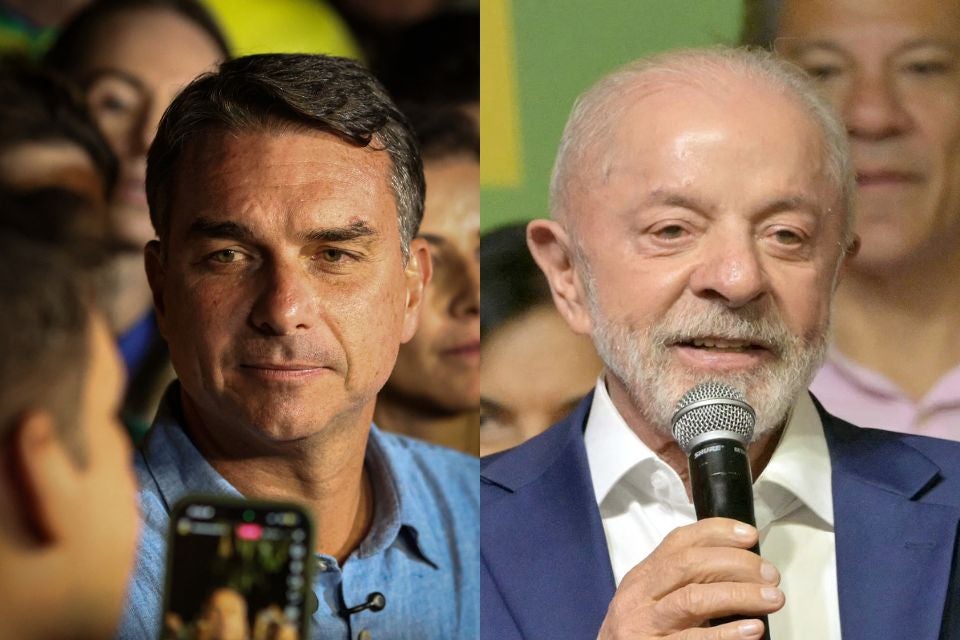 Lula e Flávio Bolsonaro em montagem usada na matéria do Blog do Nill Júnior
