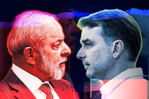 Montagem com Lula e Flávio Bolsonaro em reportagem sobre abertura de sigilos