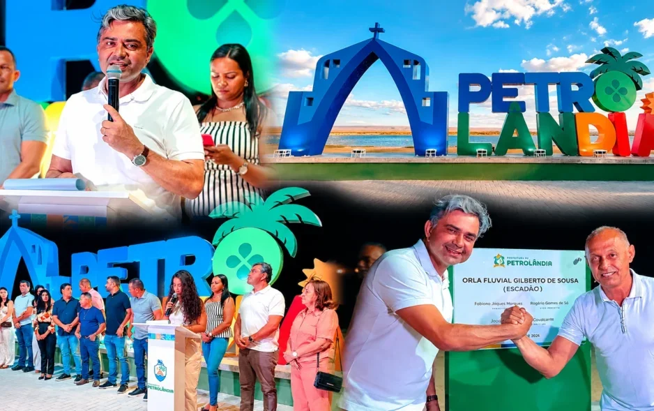 Petrolândia inaugura 2ª etapa do calçadão e novo letreiro turístico em cerimônia marcada por homenagem a Gilberto de Sousa