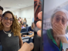 Médica Patrícia Lima e sua mãe Edilene em registro da história de nomeação para a maternidade do Recife onde Edilene trabalha há 23 anos