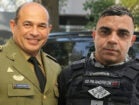 Ilustração gerada por inteligência artificial referente ao resgate de criança por policial militar em Delmiro Gouveia