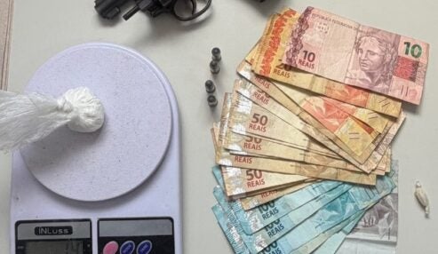 Homem é preso com revólver, drogas e mais de R$ 1,2 mil durante abordagem policial em Inajá