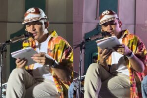 João Gomes em reportagem sobre seu pronunciamento em show